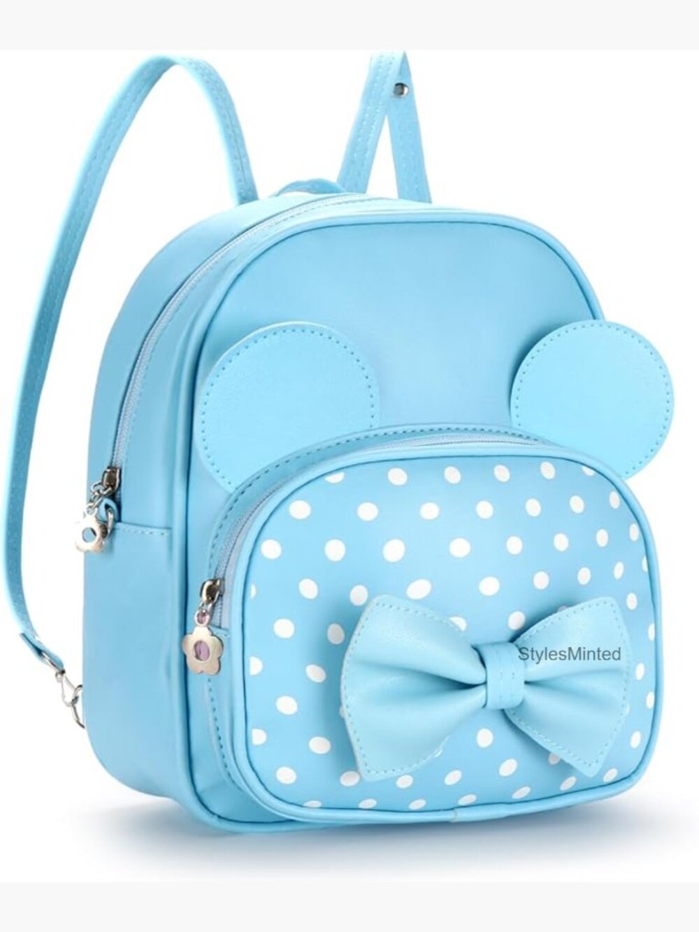Cute Bowknot Polka Dot Mini Backpack - Adjustable Strap Kids Women Daypack - Picture 1 of 7